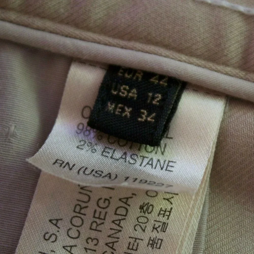 Massimo Dutti Tapered Trouser Pants Size 9.5 Beige Mid Rise Stretch - Picture 9 of 10